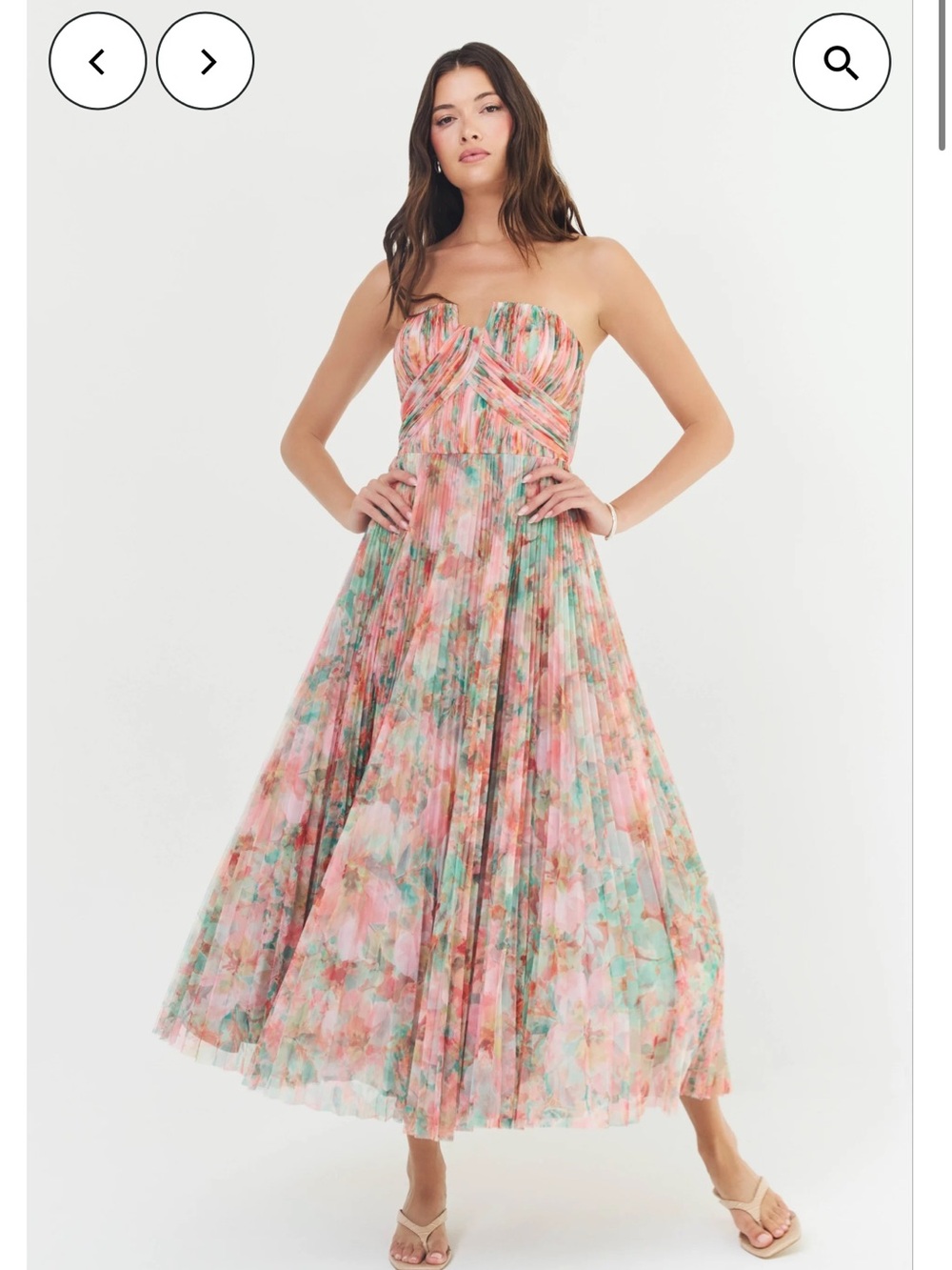 hutch corene strapless floral tulle a-line midi dress 2 This strapless gown features